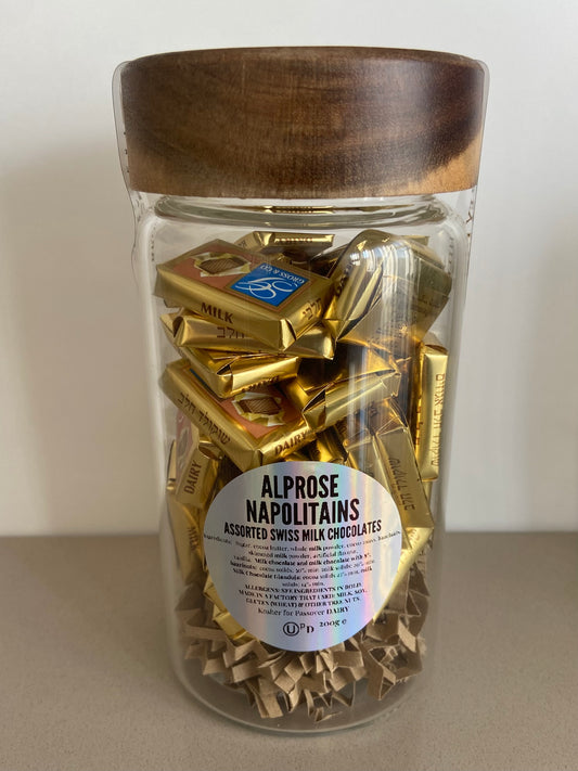 Napolitains Assorted Swiss Milk Chocolates in Glass Jar